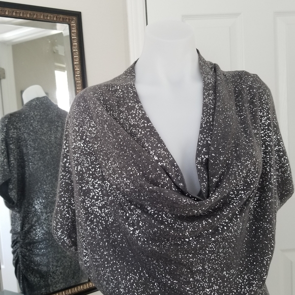 Calvin Klein Cinch Sweater Dress Silver Splatter S - Picture 5 of 12